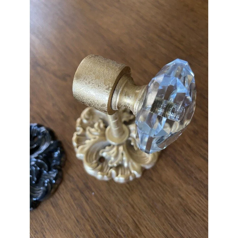 2 Vintage Glass/Crystal Prismatic Wallk Hooks